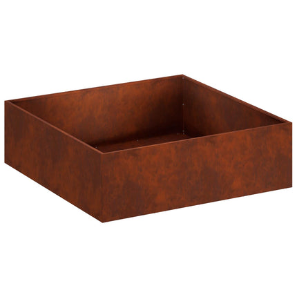 Trädgårdsplanterare 2 st Rostig 100 x 100 x 30 cm