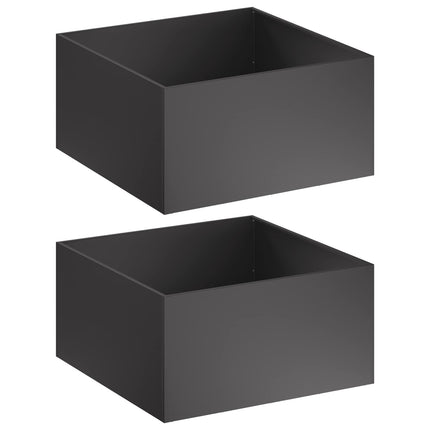 Trädgårdsplanterare 2 st Svart 60 x 60 x 40 cm Kallvalsat stål