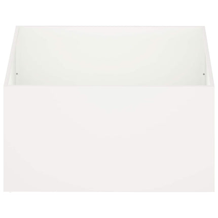 Trädgårdsplanterare 2 st Vit 60 x 60 x 40 cm Kallvalsat stål