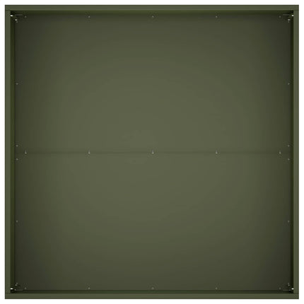 Trädgårdsplanterare Olivgrön 80 x 80 x 40 cm Kallvalsat stål