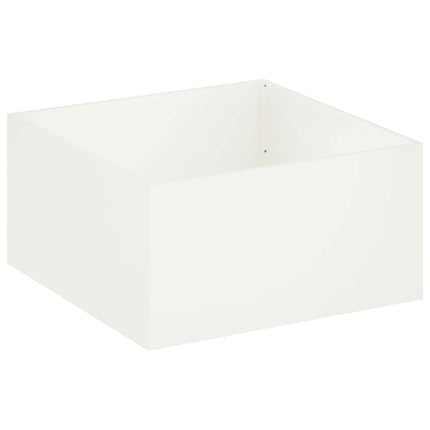 Trädgårdsplanterare 2 st Vit 100 x 100 x 40 cm Kallvalsat stål