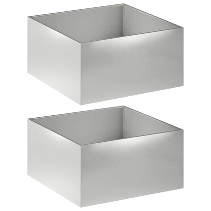 Trädgårdsplanterare 2 st Silver 100 x 100 x 40 cm