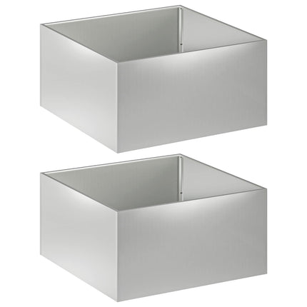 Trädgårdsplanterare 2 st Silver 100 x 100 x 40 cm