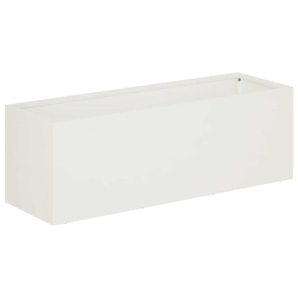 Trädgårdsplanterare Vit 40 x 20 x 20 cm Kallvalsat stål