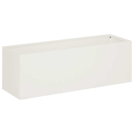 Trädgårdsplanterare 2 st Vit 40 x 20 x 20 cm Kallvalsat stål