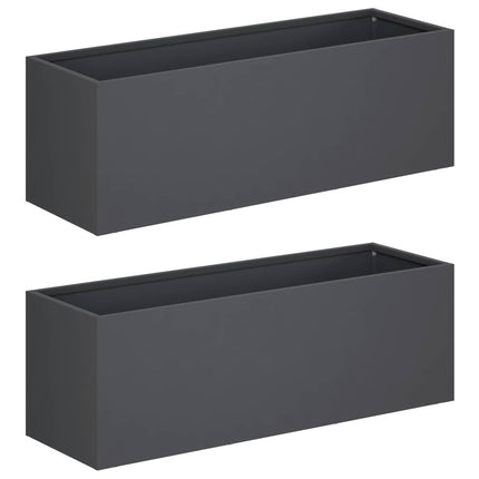 Trädgårdsplanterare 2 st Antracit 40 x 20 x 20 cm