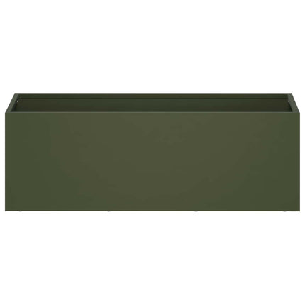 Trädgårdsplanterare Olivgrön 40 x 20 x 20 cm Kallvalsat stål