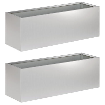 Trädgårdsplanterare 2 st Silver 40 x 20 x 20 cm