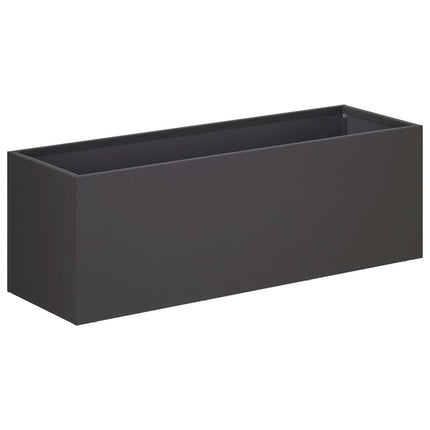 Trädgårdsplanterare 2 st Svart 60 x 20 x 20 cm Kallvalsat stål
