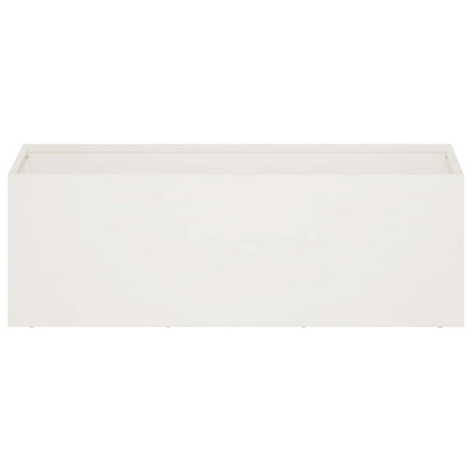 Trädgårdsplanterare 2 st Vit 60 x 20 x 20 cm Kallvalsat stål