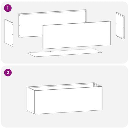 Trädgårdsplanterare 2 st Antracit 60 x 20 x 20 cm