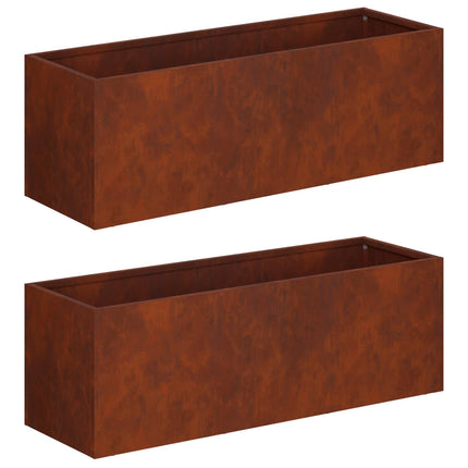 Trädgårdsplanterare 2 st Rostig 60 x 20 x 20 cm