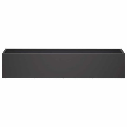 Trädgårdsplanterare 2 st Svart 80 x 20 x 20 cm Kallvalsat stål
