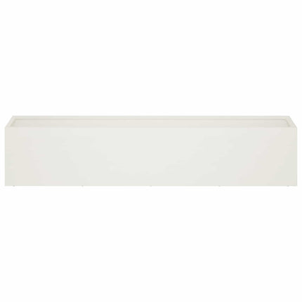 Trädgårdsplanterare Vit 100 x 20 x 20 cm Kallvalsat stål