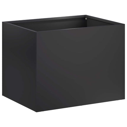 Trädgårdsplanterare 2 st Svart 40 x 30 x 30 cm Kallvalsat stål