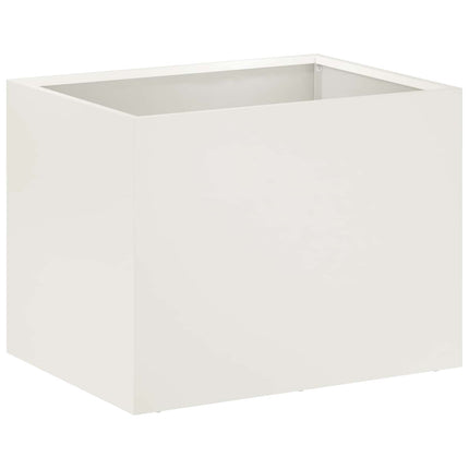 Trädgårdsplanterare Vit 40 x 30 x 30 cm Kallvalsat stål