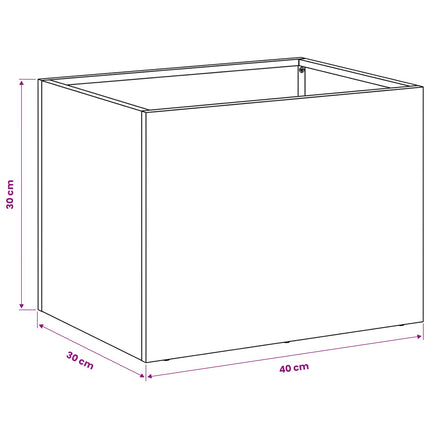 Trädgårdsplanterare Vit 40 x 30 x 30 cm Kallvalsat stål