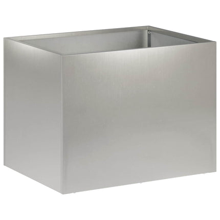 Trädgårdsplanterare 2 st Silver 40 x 30 x 30 cm Rostfritt stål
