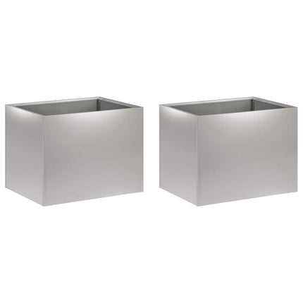Trädgårdsplanterare 2 st Silver 40 x 30 x 30 cm