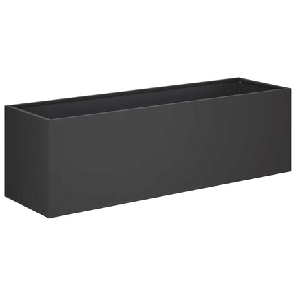 Trädgårdsplanterare 2 st Svart 80 x 30 x 30 cm Kallvalsat stål