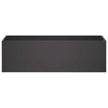 Trädgårdsplanterare 2 st Svart 100 x 30 x 30 cm Kallvalsat stål