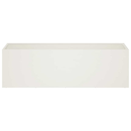 Trädgårdsplanterare Vit 100 x 30 x 30 cm Kallvalsat stål