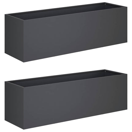 Trädgårdsplanterare 2 st Antracit 100 x 30 x 30 cm