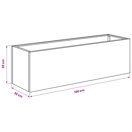 Trädgårdsplanterare Olivgrön 100 x 30 x 30 cm Kallvalsat stål