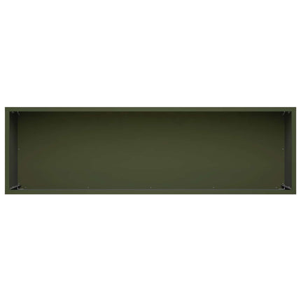 Trädgårdsplanterare Olivgrön 100 x 30 x 30 cm Kallvalsat stål