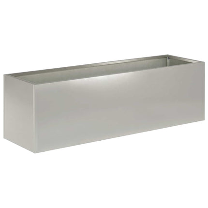 Trädgårdsplanterare 2 st Silver 100 x 30 x 30 cm Rostfritt stål