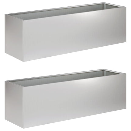 Trädgårdsplanterare 2 st Silver 100 x 30 x 30 cm