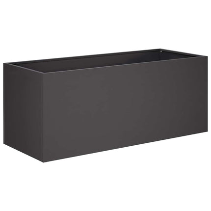Trädgårdsplanterare 2 st Svart 80 x 40 x 40 cm Kallvalsat stål