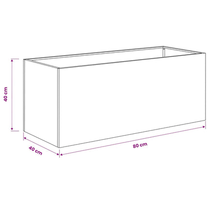 Trädgårdsplanterare 2 st Svart 80 x 40 x 40 cm Kallvalsat stål