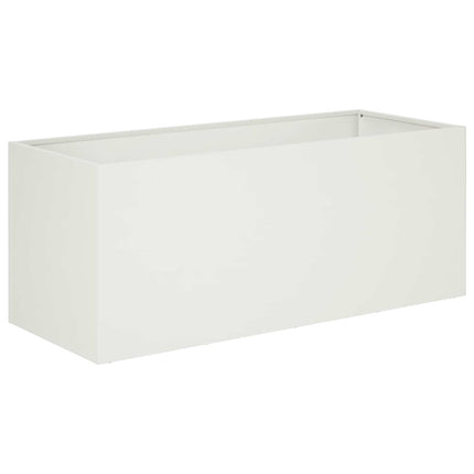 Trädgårdsplanterare Vit 80 x 40 x 40 cm Kallvalsat stål