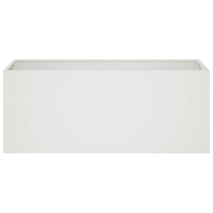 Trädgårdsplanterare Vit 80 x 40 x 40 cm Kallvalsat stål