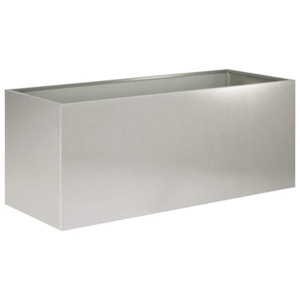 Trädgårdsplanterare 2 st Silver 80 x 40 x 40 cm Rostfritt stål