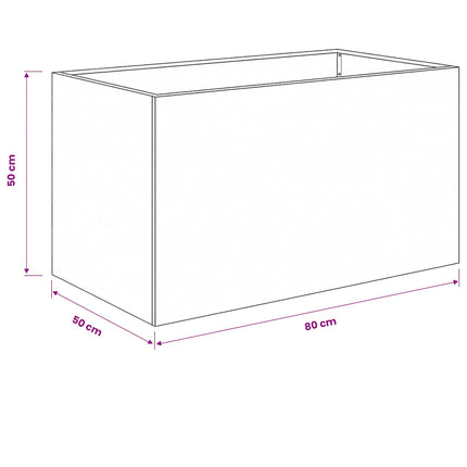 Trädgårdsplanterare Antracit 80 x 50 x 50 cm Kallvalsat stål
