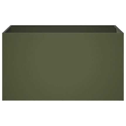 Trädgårdsplanterare Olivgrön 80 x 50 x 50 cm Kallvalsat stål