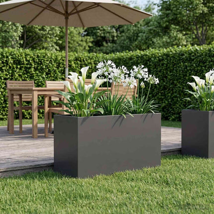 Trädgårdsplanterare Svart 100 x 50 x 50 cm Kallvalsat stål