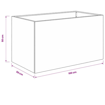 Trädgårdsplanterare Svart 100 x 50 x 50 cm Kallvalsat stål