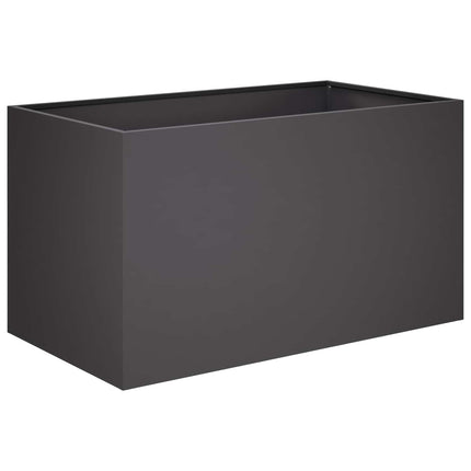 Trädgårdsplanterare 2 st Svart 100 x 50 x 50 cm Kallvalsat stål