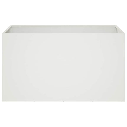 Trädgårdsplanterare 2 st Vit 100 x 50 x 50 cm Kallvalsat stål
