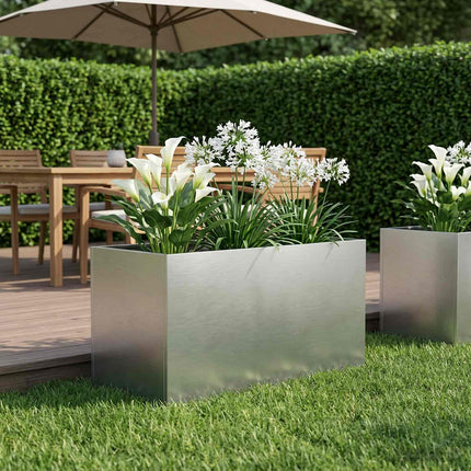 Trädgårdsplanterare Silver 100 x 50 x 50 cm Rostfritt stål