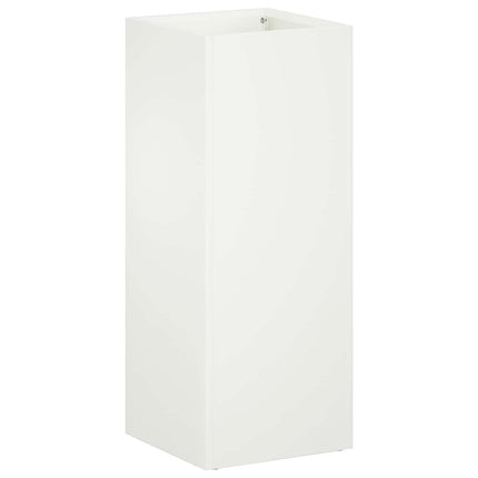 Trädgårdsplanterare Vit 20 x 20 x 50 cm Kallvalsat stål