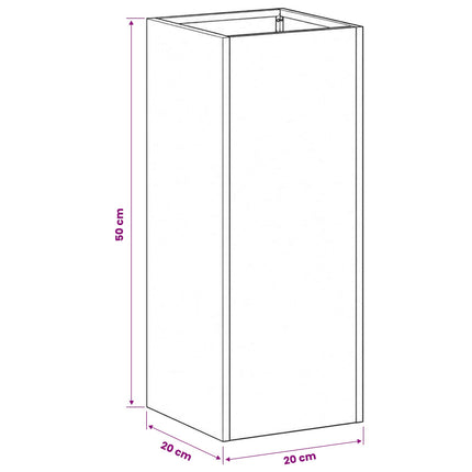 Trädgårdsplanterare Olivgrön 20 x 20 x 50 cm Kallvalsat stål