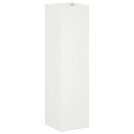 Trädgårdsplanterare Vit 20 x 20 x 75 cm Kallvalsat stål