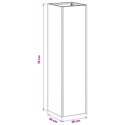 Trädgårdsplanterare Olivgrön 20 x 20 x 75 cm Kallvalsat stål
