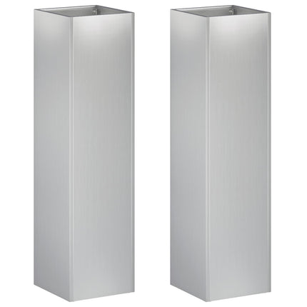 Trädgårdsplanterare 2 st Silver 20 x 20 x 75 cm