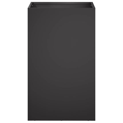 Trädgårdsplanterare 2 st Svart 30 x 30 x 40 cm Kallvalsat stål