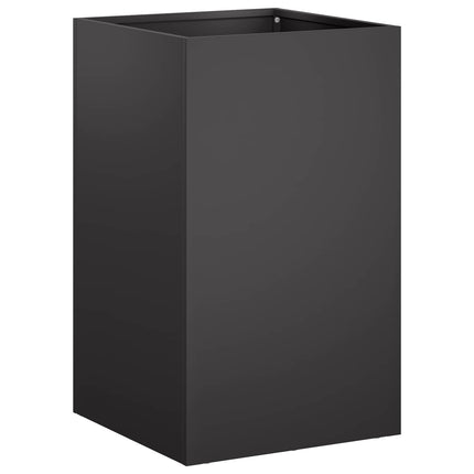 Trädgårdsplanterare 2 st Svart 30 x 30 x 50 cm Kallvalsat stål